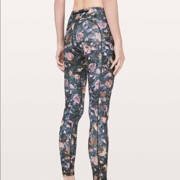 Lululemon Speed Up Tight Leggings 4 Frosted Rose Multi Floral Run Athleisure Gym - Picture 4 of 10